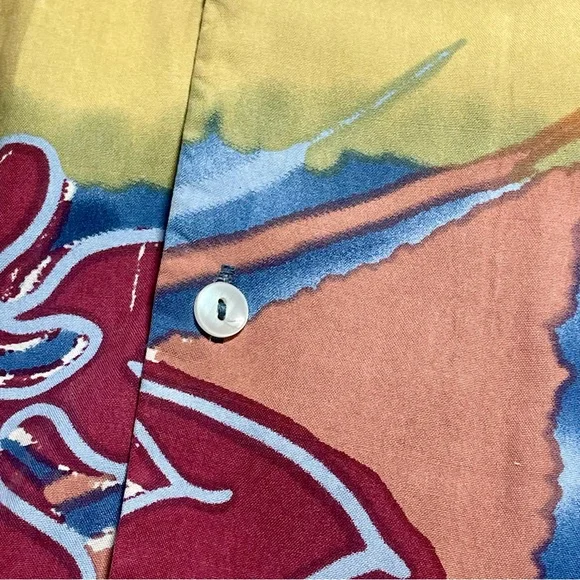 Burma Bibas Vintage Men’s Tropical Hawaiian Floral Print Silk Shirt | Size 2XL - Picture 5 of 8